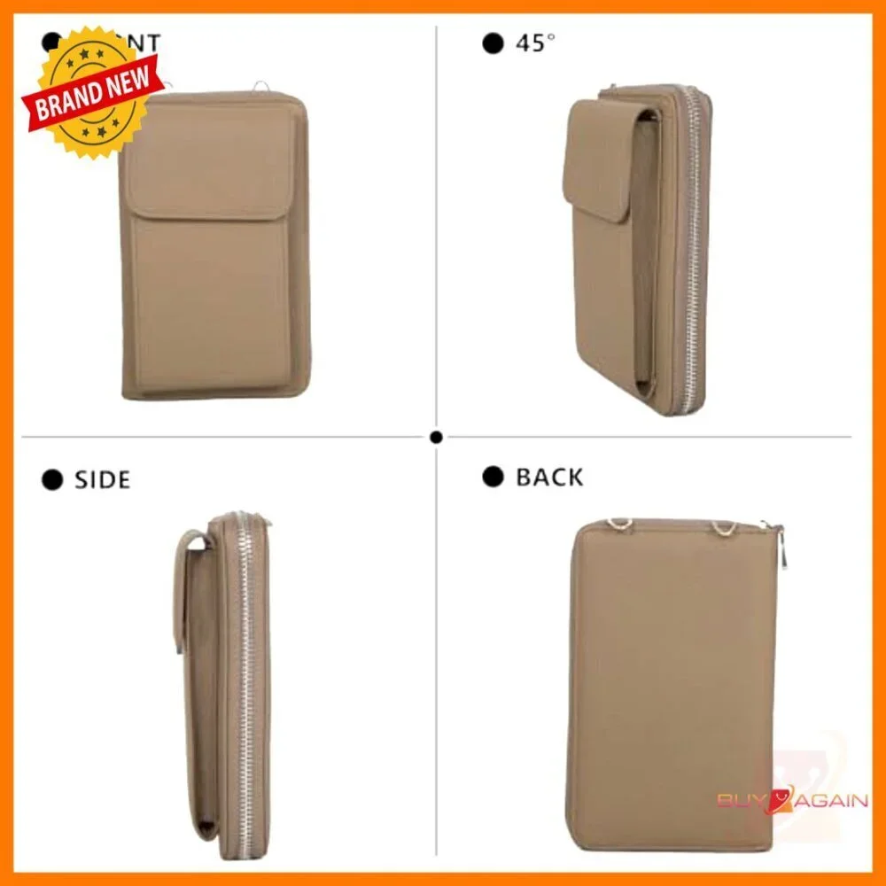 Genuine Leather Crossbody Phone Purse Wallet Adjustable Strap Fits 6.1 Inch